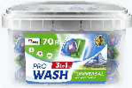 Pro Wash სარეცხი კაფსულები ფერადი ქსოვილებისთვის „ალპური სიგრილე“, 70 ც