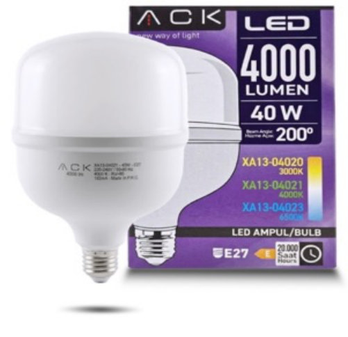 ACK LED ნათურა 40 W, E27, 4000K, 4000 ლუმენი, T120, 119 x 210 მმ