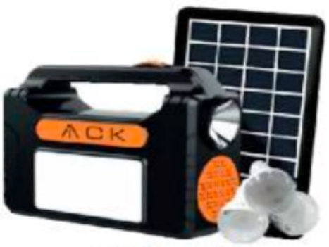 ACK მზის პანელიანი მინი პროჟექტორი / ფარანი + 3 LED ნათურა, 300 ლუმენი