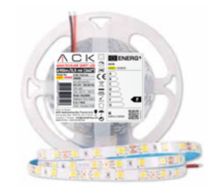 ACK LED ლენტი 5 მ, 4000K, 12 V, IP20, 690 ლუმენი / 0,5 მ, 30 LED / 0,5 მ, 6 W / 0,5 მ