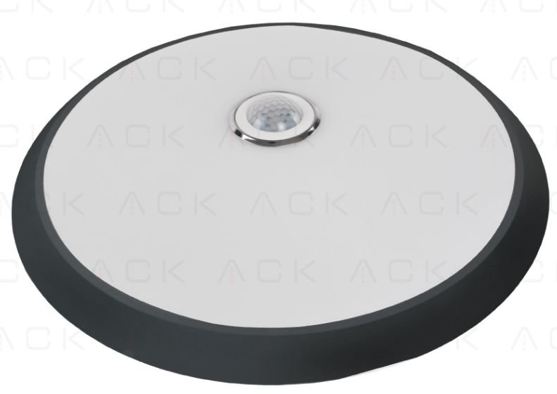 ACK LED-светильник 18 Вт круглый чёрный 6500K IP40 накладного монтажа с датчиком, 1800 лм, размер 300x70 мм
