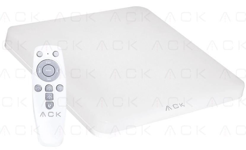 ACK 36 ვატიანი ლედ სანათი ოთხკუთხედი პულტით 2700- 3000-4000-6500-8000 კანდელი IP40 გარე მონტაჟისთვის 3500 ლუმენი ზომა 330 х 53 მმ პულტით