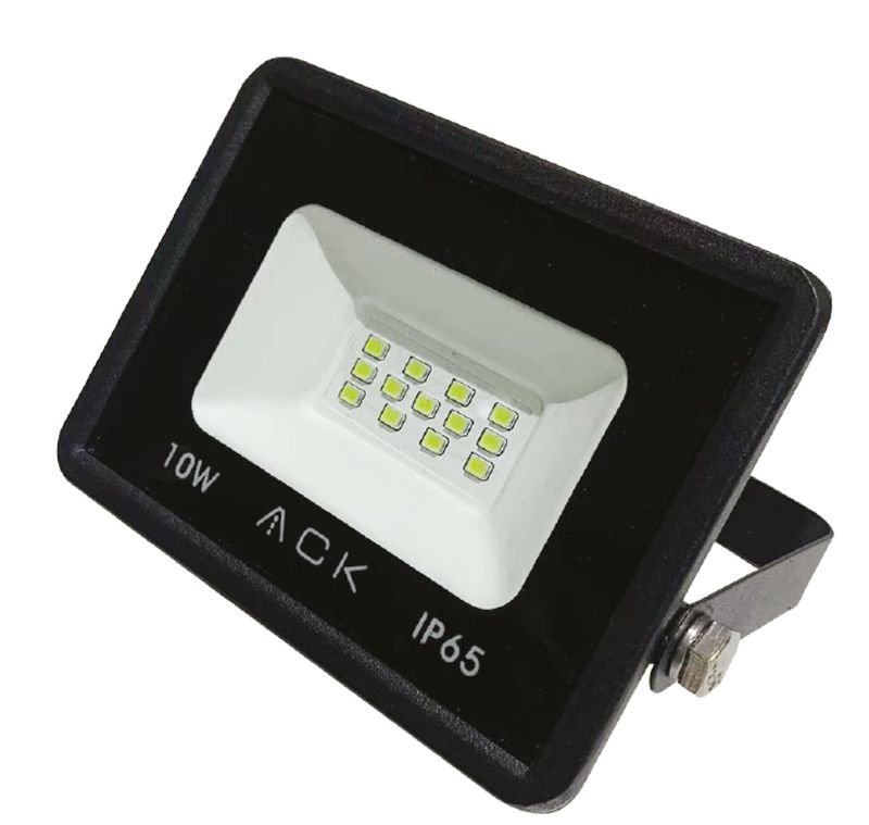 ACK прожектор LED 10 Вт 950 лм 6500K, размер 117x91x27 мм, IP65, угол освещения 115°