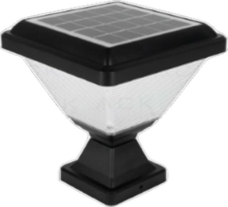 ACK დეკორატიული LED სანათი მზის ენერგიაზე, 6500K, IP65, 400 ლუმენი, 18650 2000 mAh, 160x160x210 მმ