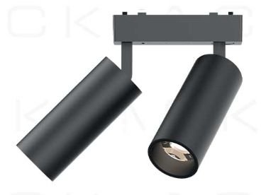 ACK magnetic aluminum LED light 10+10 W 3000K 1800 lm IP20, size Ø45 mm x2 x 113 mm x 110 mm
