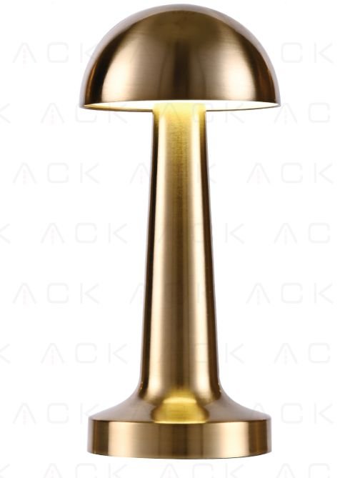 Настольная лампа ACK металлическая, цвет золотой, аккумулятор 3,7V 1800 мА, 18 ч работы после зарядки, сенсорное управление, 3000-4000-6500K