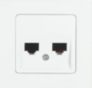 Almera 2-განყოფილებიანი RJ45 როზეტი, ცარიელი, სერია WEST, თეთრი