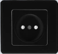 Almera 1-განყოფილებიანი როზეტი, სერია EAST, შავი, 16A 250V