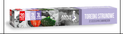 პოლიეთილენის პარკები სლაიდერით Anna Zaradna, ასორტი 1 ლ / 2 ლ / 3 ლ, 20 ც