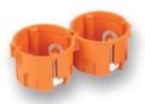 ARS plastic junction box for drywall, orange/green, WALLBOARD CASE DOWELED ORANGE