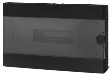 ARS plastic distribution board, surface-mounted, black, 16 W Distribution Box for fuses (Surface Mounted) BLACK