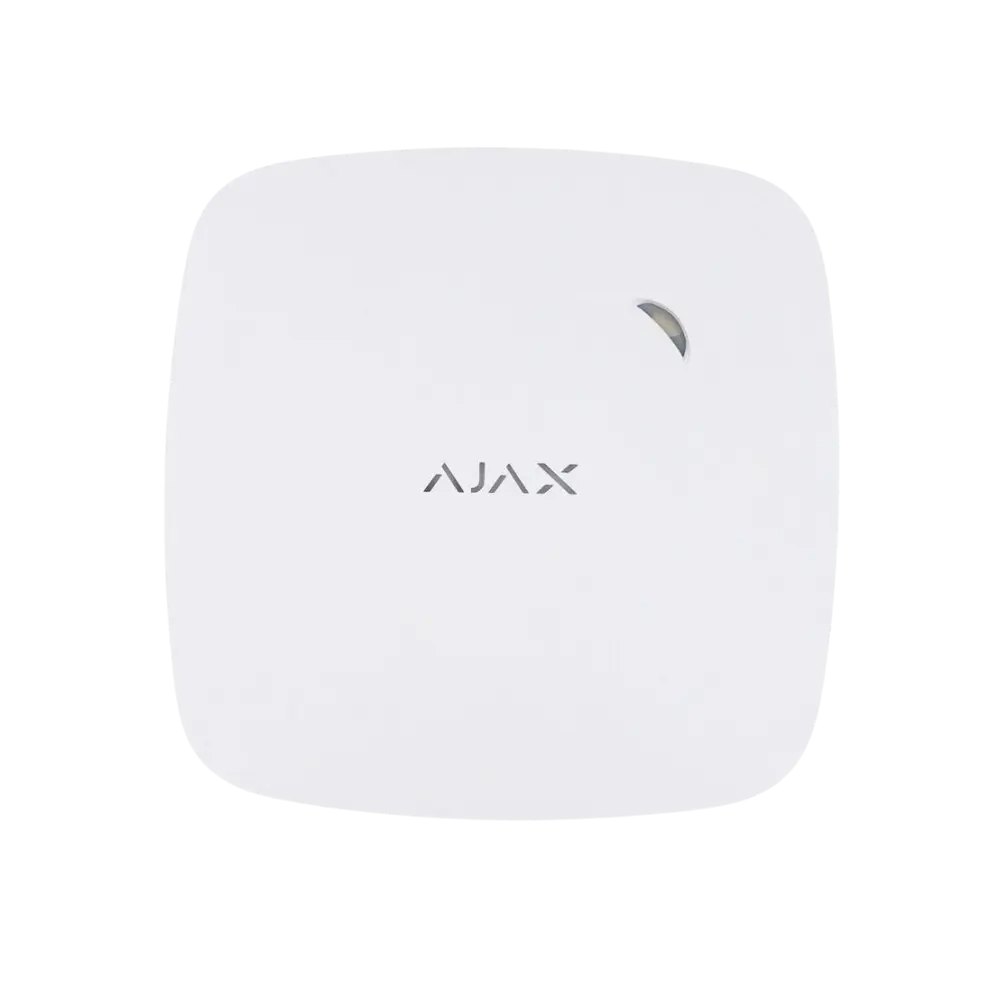 Ajax FireProtect Jeweller — უსადენო ხანძრის დეტექტორი (კვამლის და ტემპერატურის), თეთრი