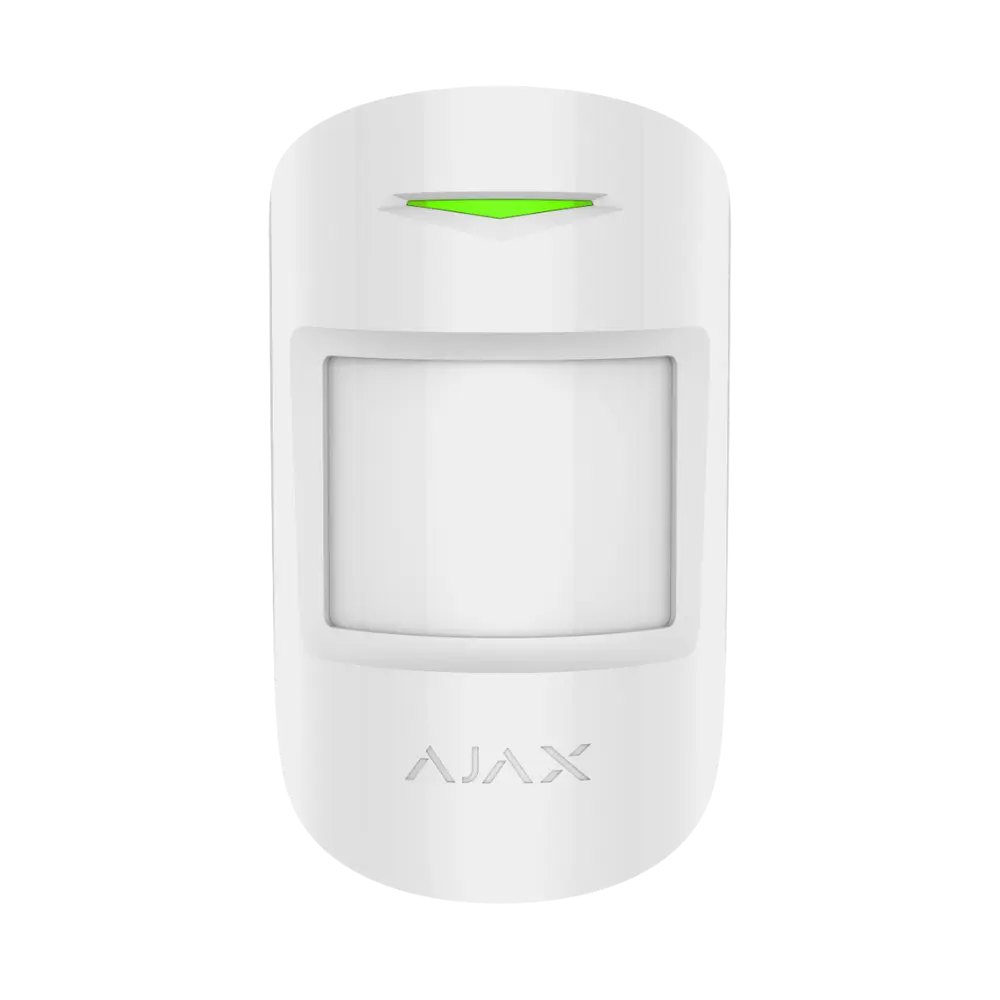 Ajax MotionProtect Plus Jeweller — უსადენო მოძრაობის დეტექტორი მიკროტალღური სენსორით, თეთრი