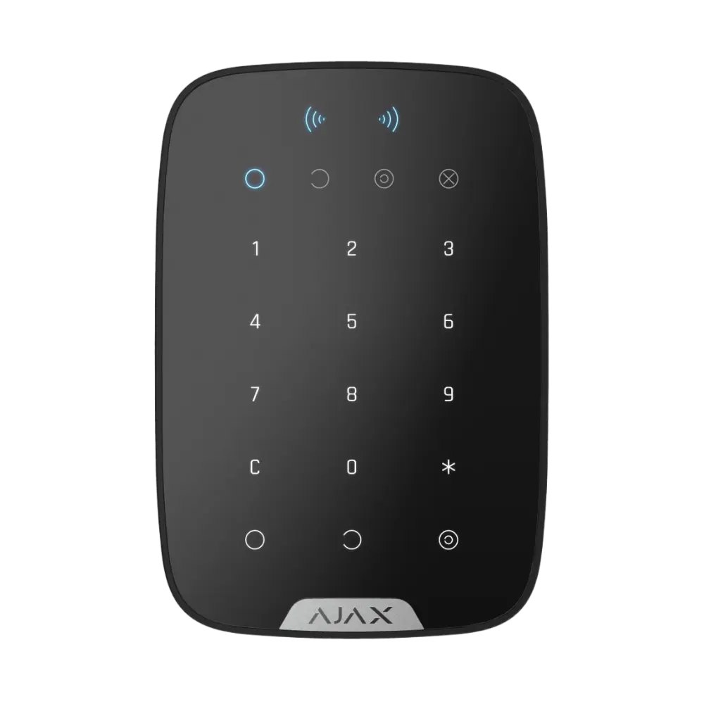 Ajax KeyPad Plus Jeweller — უსადენო კლავიატურა ბარათების წამკითხველით, შავი