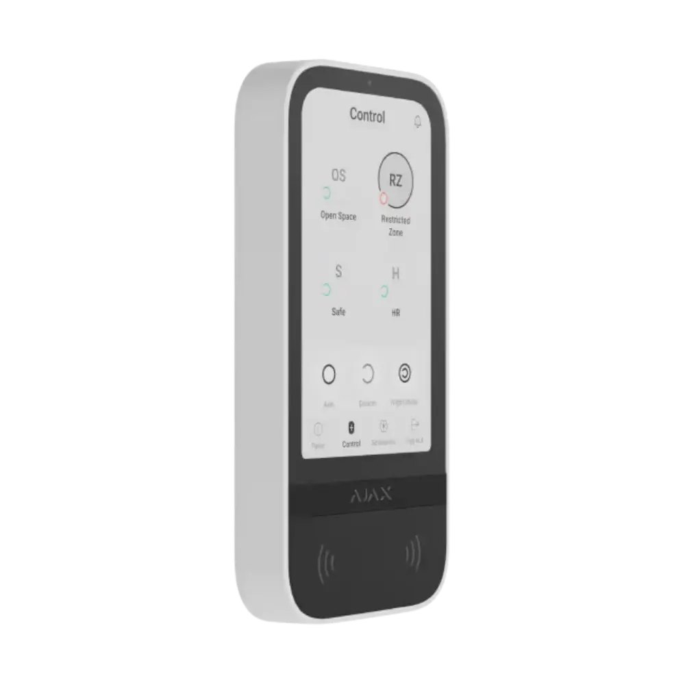 Ajax KeyPad TouchScreen Jeweller — უსადენო კლავიატურა 5″ სენსორული ეკრანით, თეთრი