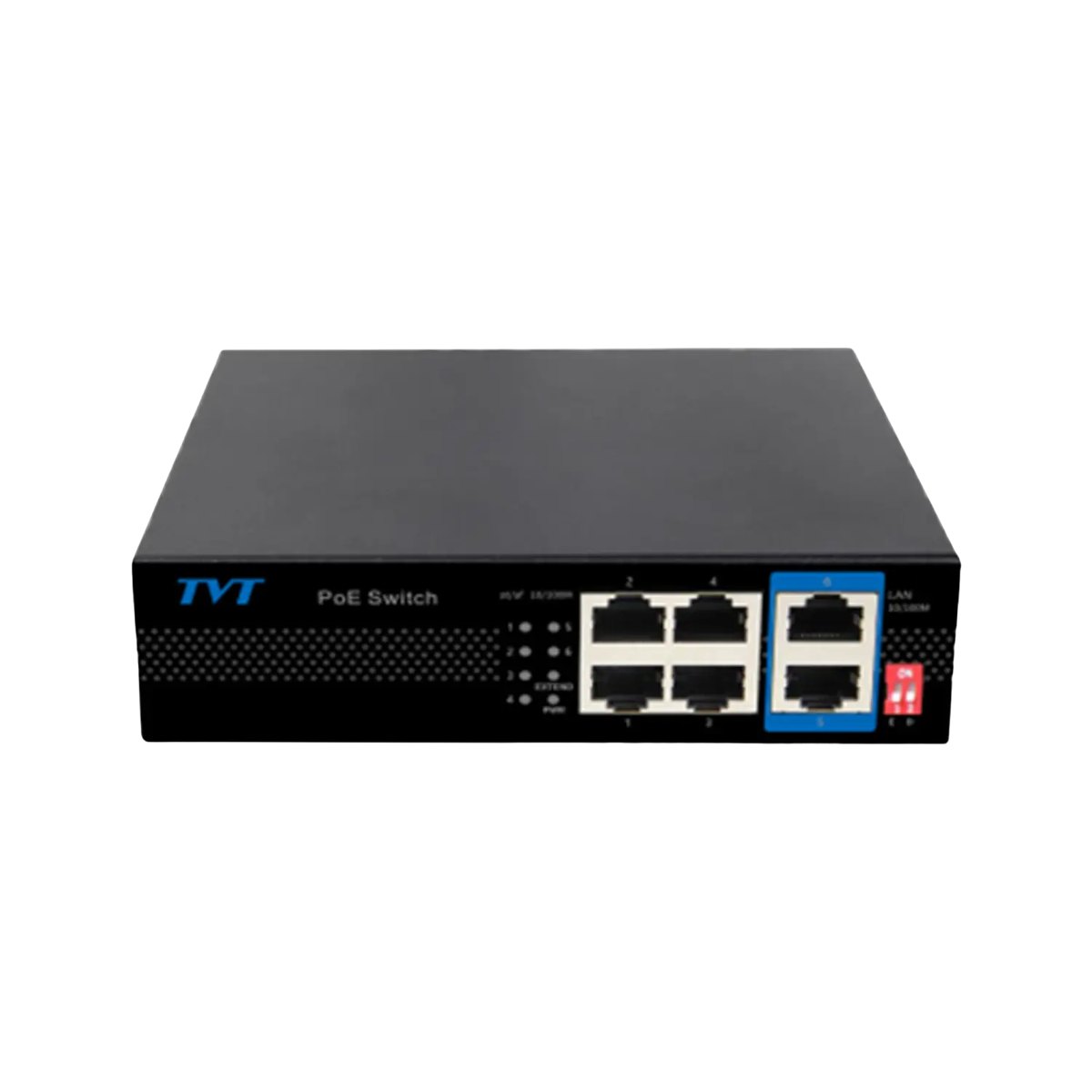 TVT TD-B2208S1-PEU — PoE კომუტატორი, 8 პორტი + 2 uplink, 120 W, ლითონის კორპუსი