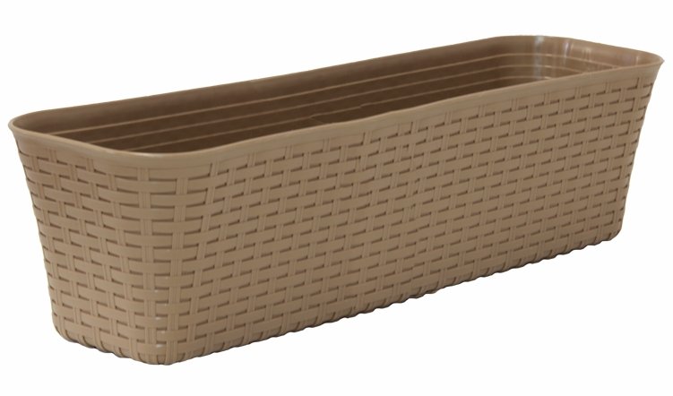 ყვავილის ქოთანი აივნისთვის ,,როტანგი” 600მმ (ბეჟი როტანგი)