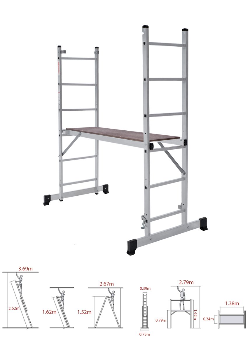 Aluminium support ladder 2×6