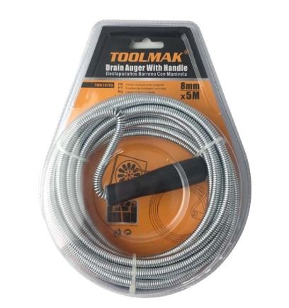 Трос для прочистки канализации с ручкой Toolmak 8 мм/5 м TMK19705