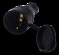 Розетка каучуковая переносная, IP44, 16A, чёрная