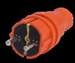 Вилка каучуковая прямая, IP44, 16A, оранжевая