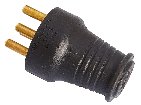 Rubber three-phase power plug, straight, IP44, 3x25A, 380/415V, black