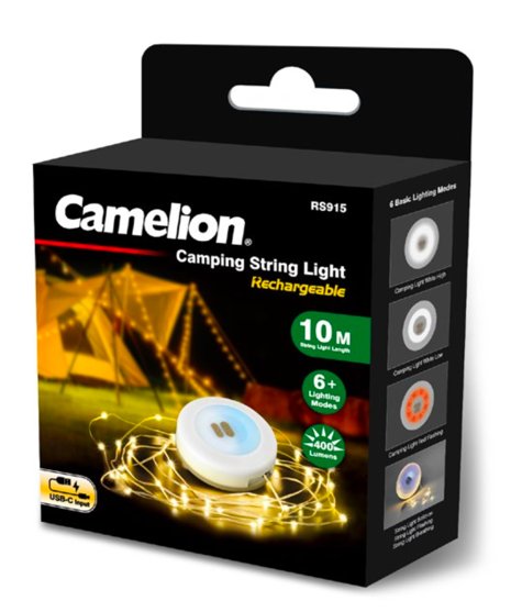Camelion camping light, white shell + brown base with 1pc of 0.5M cable 3000K