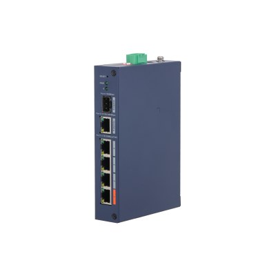 Dahua CHS4106-4ET-60 — გამძლე PoE კომუტატორი, 4 PoE + 1 GE + 1 SFP, ღრუბლიდან მართვა