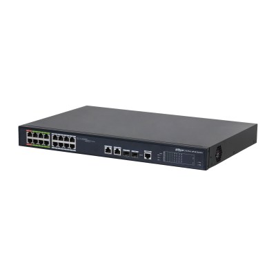 Dahua LR2218-16ET-240 — მართვადი ePoE კომუტატორი, 8 ePoE + 8 PoE + 2 კომბო GE, 240 ვტ
