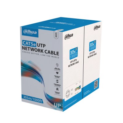 Dahua PFM920I-5EU-C — U/UTP CAT5E კაბელი, 24AWG, PVC, CPR Eca, თეთრი (305 მ)