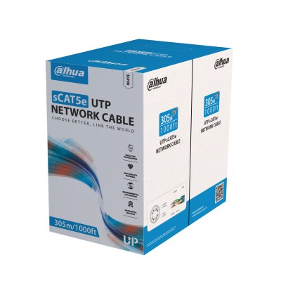 Dahua PFM920I-5EUN — U/UTP sCAT5E კაბელი, 0.45 მმ, PVC, CPR Eca, თეთრი (305 მ)