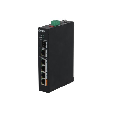 PoE-коммутатор Dahua PFS3106-4ET-60, 4 порта PoE + 1 GE + 1 SFP, 60 Вт, промышленный