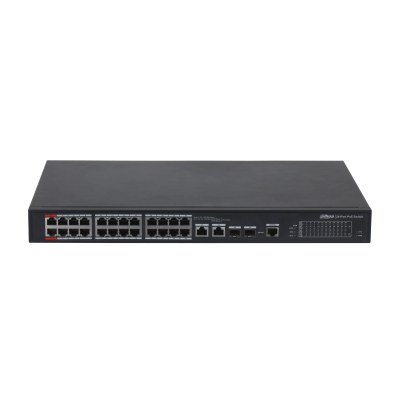 Dahua PFS4226-24ET-360 — მართვადი PoE კომუტატორი, 24 პორტი 100 Mbps + 2 გიგაბიტიანი uplink