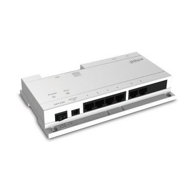 Dahua VTNS1060A — ქსელური კვების კომუტატორი IP დომოფონისთვის, 24 ვ, 6 მონიტორი