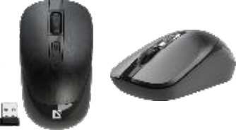 უსადენო ოპტიკური მაუსი Defender Wave MM-995, შავი, 4D, ჩუმი, 800–1600 dpi