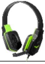 სათამაშო ყურსასმენი Defender Warhead G-320, შავი + მწვანე, კაბელი 1.8 მ