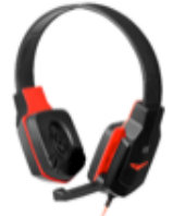 სათამაშო ყურსასმენი Defender Warhead G-320, შავი + წითელი, კაბელი 1.8 მ