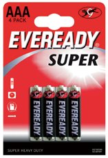 Eveready Super Heavy Duty AAA, 4-pc blister