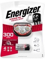 Energizer Vision HD LED Headlight, 3xAAA (included): 300 lumens, 8-hour runtime, 4 modes weatherproof