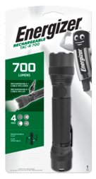 Energizer TAC-R 700, Tactical Metal LED Rechargeable Torch, 700 lumens, 30-hour runtime, 4 modes