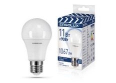 Ergolux Led Lamp  LED-A60-11W-E27-6K ნათურა ლედ განათებით ეკონომიური 11 ვატი 85 ვატის ეკვივალენტი   ცივი ნათება 6000 კანდელი E27 ცოკოლი პრომო