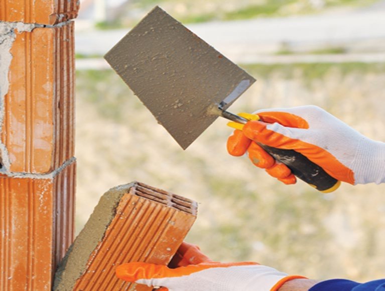 Bricklaying trowel, soft handle 382, 18 cm