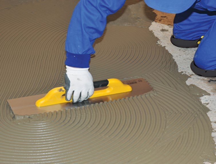 Notched trowel, square teeth, soft handle 1436, 15 cm 8x8