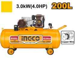 INGCO belt-driven air compressor 3.0 kW, 200 L (AC402001)
