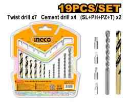 INGCO drill bit and screwdriver bit set, 19 pieces (AKSDB1901)