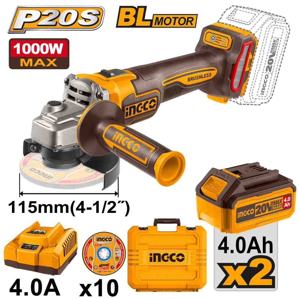 Li-Ion Proline ელ. კუთხსახეხი 20V-115MM (CAGLI271532)
