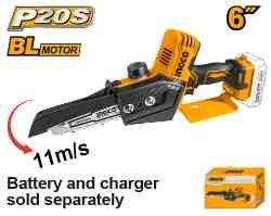 INGCO Lithium-Ion cordless mini chain saw 20V, 15 cm bar (CGSLI2068)