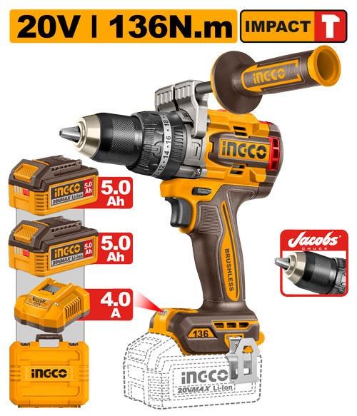 Li-Ion ელ. ხრახნდამჭერი 20V/136N.M (CIDLI201368)