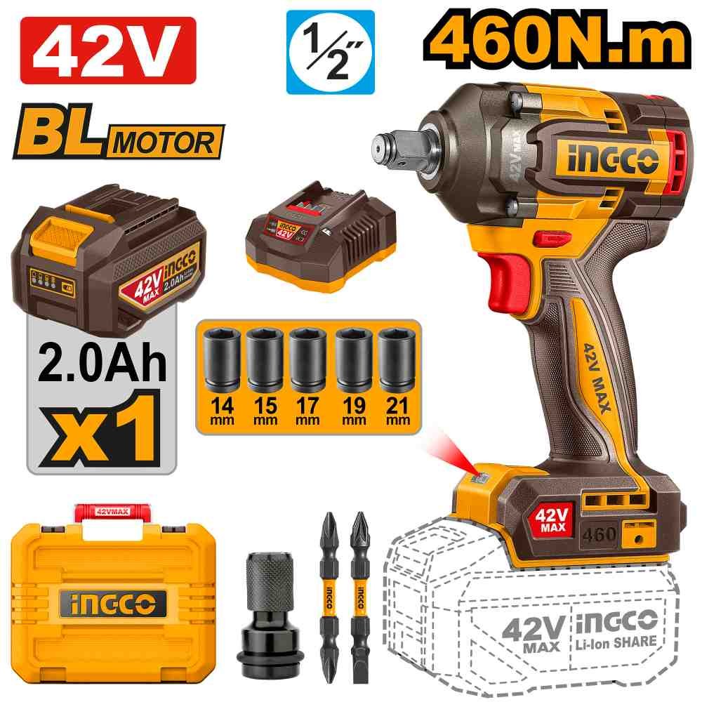 Li-Ion ელ. ქანჩის მოსახსნელი 42V/460N.M (CIWLI42461)