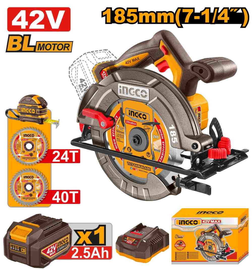 Li-Ion ელ. ცირკული ხერხი 42Vx185mm (CSLI4218511)